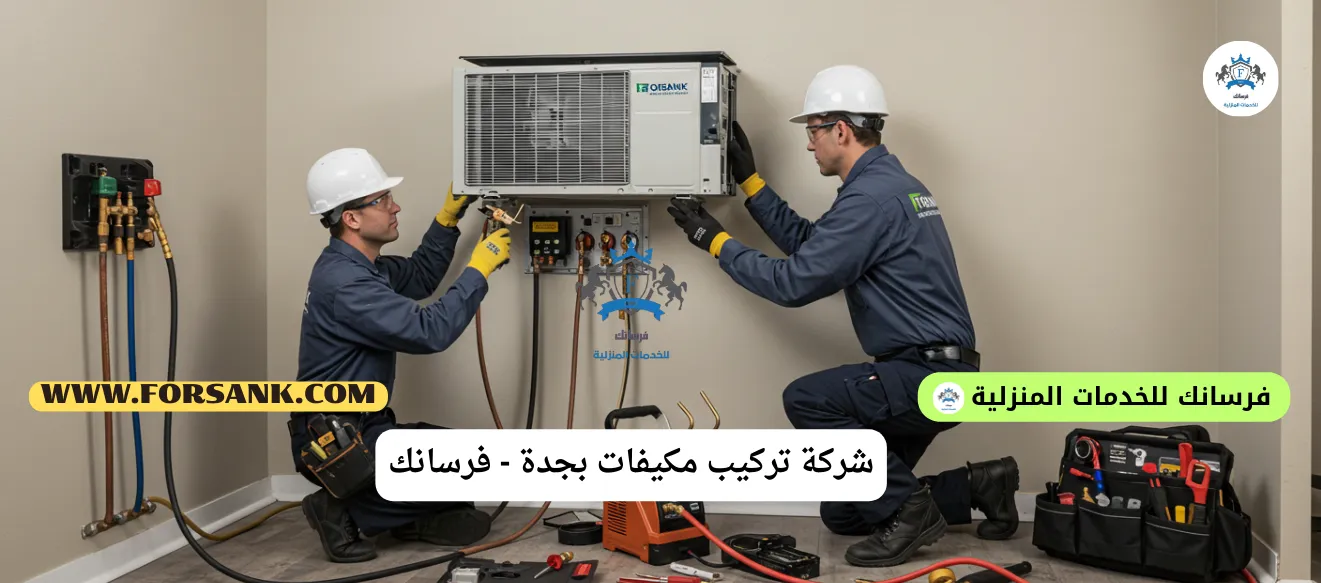 فريق فرسانك المحترف ينفذ عملية تركيب دقيقة لمكيف سبليت في جدة